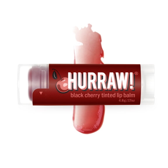 Hurraw! Black Cherry Tinted Lip Balm: (Sheer Red Tint) 100% Natural, Organic, Vegan.