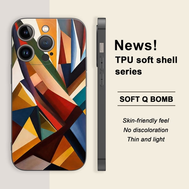 Proteja su iPhone con esta divertida y colorida funda plateada mate de doble capa para teléfono
