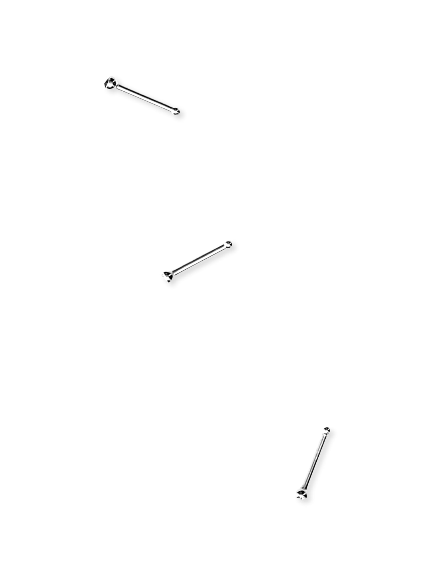 Women's Silver-Tone Crystal Stud & Hoop Nose Ring Set (6-Piece), Assorted Nose Jewelry Collection
