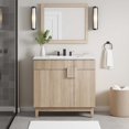 thumbnail image 2 of Vanity Cabinet (Sink not included), Brown Oak, Melamine Wood , Hotel Bedroom Bathroom, Modern Contemporary HB36079, 2 of 9