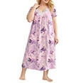 thumbnail image 5 of Loritta Plus Size Nightgowns for Women House Dress Short Sleeve Loungewear Floral Print V-Neck Moomoo Nightgowns Sleepwear XL-5XL, 5 of 6