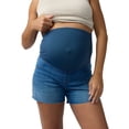 thumbnail image 6 of Ingrid & Isabel For Every Belly Women's Maternity Over The Belly Raw Hem Denim Short, Sizes S-XXL, 6 of 9