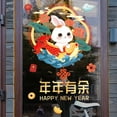 thumbnail image 2 of Visland Cartoon Rabbit Glass Sticker Happy New Year Chinese Traditional Elements Waterproof Removable Home Decoration 2023 Rabbit Year Shopwindow Decal for Spring Festival, 2 of 7