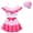 Pink, variant on Girls Princess Peach Swimsuit Two Piece Swimwear Cosplay Bathing Suit
