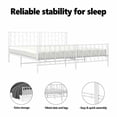 thumbnail image 3 of vidaXL King Metal Bed Frame with Headboard, Under Bed Storage, Noise Free, White, No Mattress, 3 of 10