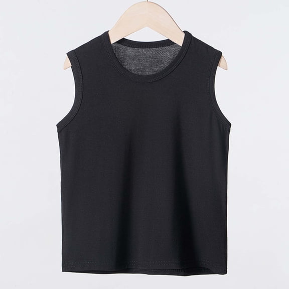 Boys Summer Tank Top Soft Breathable Sleeveless Tee Lightweight Comfortable Casual Daily Wear Youth Kids Shirt Short Sleeve Shirt for Boys Tees Kids Tshirts Clothes Summer Tops T-Shirt