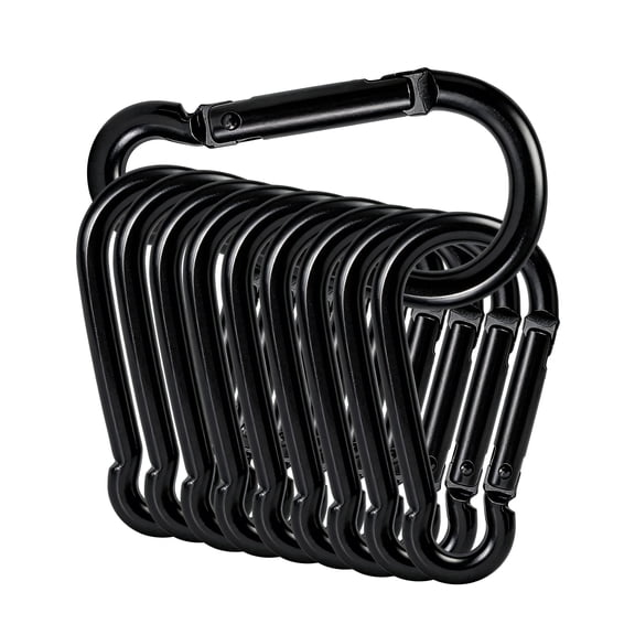 Carabiner Clip - 5 cm Aluminum Carabiners with Spring-Loaded Gate for Camping Backpacking Hiking Outdoor Activities Pet Leash Keychain Multipurpose 10 Pcs