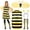 Yellow, variant on Cute Bee Costume for Women – Full Set includes Striped Dress, Wings, Antennae Headband & Knee-High Socks, Perfect for Halloween, Parties & Photos Yellow 110