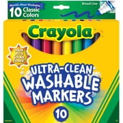 Crayola Ultra-Clean Washable Broad Line Markers, Art Supplies, Back to School Supplies, 10 Ct