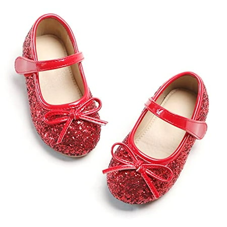 

Felix & Flora Toddler Girl Red Dress Shoes Size 6 Flower Girl Mary Jane Ballet Flats Wedding Party