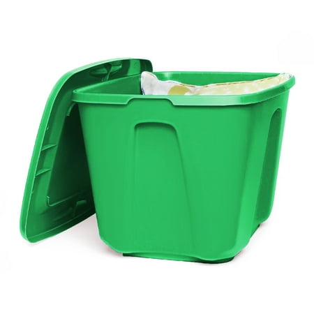 Homz 18 Gallon Green Holiday Storage Tote, Set of 8