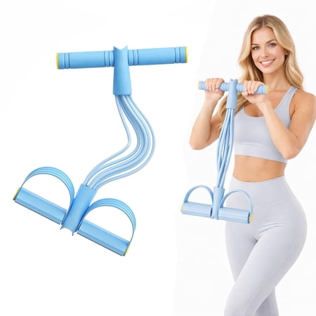 8-Tube Pedal Resistance Band with Handles, Fashion Puller Exercise Equipment for Full Body Strength, Toning & Stretching