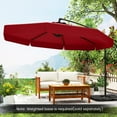 thumbnail image 4 of Gymax Parasol Suspendu Déporté de 10 Pi pour Patio avec Réglage d'Inclinaison Facile Rouge, 4 of 10