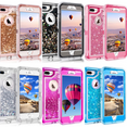 For iPhone 6 6S 7 8 Liquid Glitter Bling Case Cover Fits OtterBox