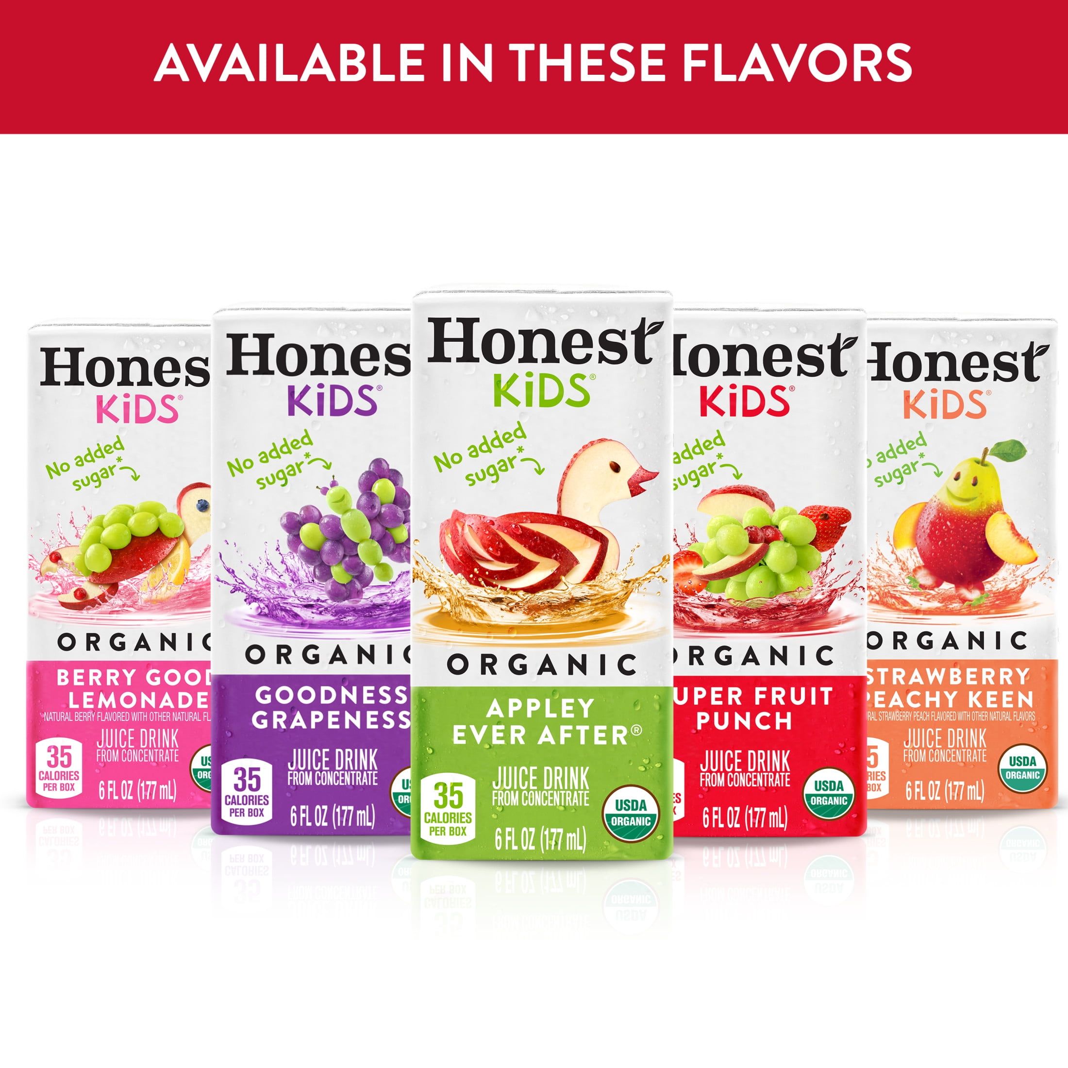 (5 pack) Honest Kids Organic Super Fruit Punch Juice, 6 fl oz, 5 packs of 8 Juice Boxes