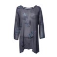 thumbnail image 3 of Femmes Coton Lin Fleur Dames T-Shirt Blouse Casual Tops, 3 of 4