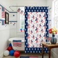 thumbnail image 3 of Independence Day Shower Curtain, 48" x 72", U.S. Flag Themed Cartoon Five-Pointed Stars Waterproof Bathroom Curtain Washable Shower Curtain Set with 12 Hooks, 3 of 9