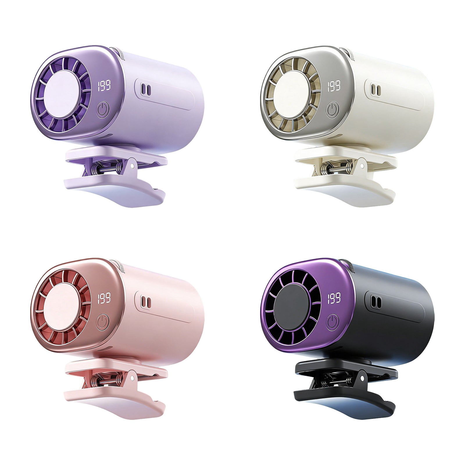 Clip on Fan with Digital Display, Rechargeable Portable Mini Fan, Usb-C, Ice Pack, for Car Office Travel Outdoor