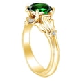 thumbnail image 2 of AFFY 2.05 carat Round Shape Simulated Green Emerald Engagement Ring 14K Solid Yellow Gold Ring Size-9.5, 2 of 2