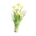 thumbnail image 4 of Planta de flores artificiales, flores de imitación, centro de mesa, decoración, hojas verdes Amarillo, 4 of 9