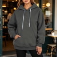 thumbnail image 2 of Vrorvz Womens Hooded Sweatshirt Drawstring Long Sleeve Sweatshirts Casual Loose Soft Lounge Top with Pockets, 2 of 5