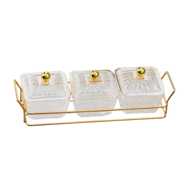 Platos de servir divididos Inteprter para nueces y refrigerios con tapa transparente