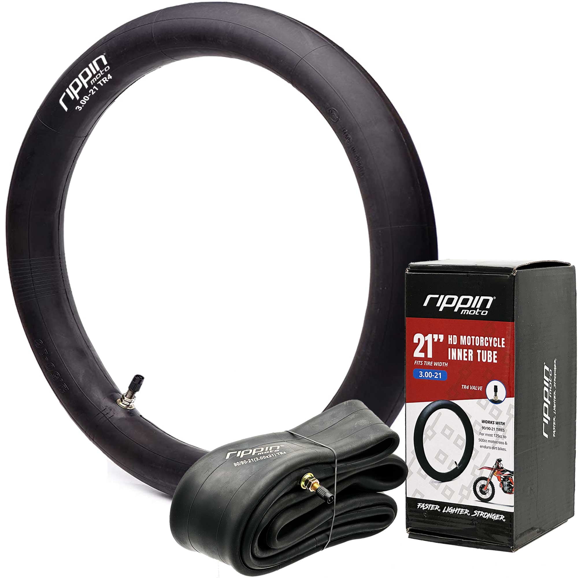 Rippin Moto 90/90-21 Heavy Duty 3mm Inner Tube TR4 Valve Fits 21" Dirt Bike & MX Tires