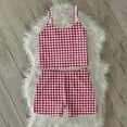 thumbnail image 4 of jobturf Lounge Sets for Women Summer Fashion Plaid Pajama Set Spaghetti Straps Scoop Neck Tank Tops and Shorts Matching Pjs 2 Piece Outfits, 4 of 8