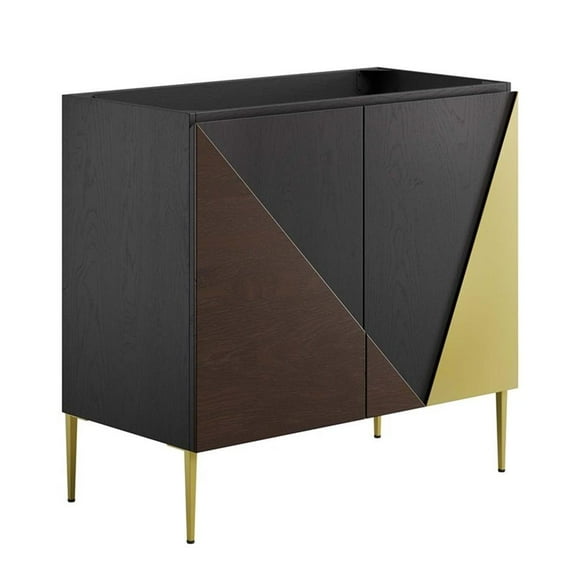 Modway Alchemist 36" Bathroom Vanity Cabinet (Sink Basin Not Included) in Black Gold