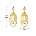 thumbnail image 6 of Aobei Pearl Dangle Hoop Earrings for Women 18K Gold Plated Stud Long Triple Hoop Earrings, 6 of 7