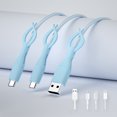 thumbnail image 1 of Funda protectora de silicona para cable de datos de teléfono móvil, resistente a la rotura y a las flexiones, juego de tres piezas, adecuada para Android y Apple. Funda protectora de silicona para cab, 1 of 6
