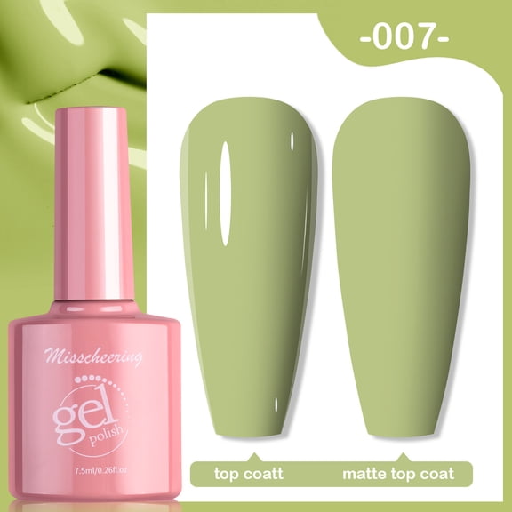Clearance!Green Gel Nail Polish, 1Pcs Baby Green Gel Polish Soft Pale Pink Color Nail Polish Gel High Gloss Soak Off U V Gel Nail French Nail Manicure Salon DIY