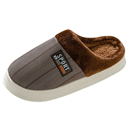 

WEAIXIMIUNG Men s Slippers Male Men Shoes Fashion Thick Sole Warm Home Cotton Slippers Soft Sole Comfortable Indoor Cotton Slippers