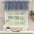 thumbnail image 2 of 2 Pack Navy Blue Floral Boho Valances for Windows Bedroom Living Room Window Treatments, Ethnic Tribe Abstract Art Flower Rod Pocket Valance Drapes Short Kitchen Curtains Over Sink 42"x18", 2 of 8