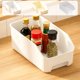 thumbnail image 1 of Organizador de cajas de muebles de plástico | Recipiente para la despensa de la cocina en casa | Cesta para ahorrar espacio, diseño abierto, plegable | Beige/Blanco/Transparente, 37x17x13,5cm, 1 of 6