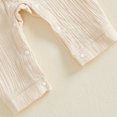 thumbnail image 5 of Cjfdfy Newborn Baby Boy Girl Fall Outfit Jumpsuit Collared Long Sleeve Button-down Pocket Solid Fall Romper Infant Crinkled Jumpsuit Soft Coming Home Fall Winter Outfit, 5 of 6