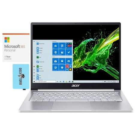 Acer Swift 3 SF313 Laptop (Intel i5-1035G4 4-Core, 13.5" 2256x1504, 8GB RAM, 512GB PCIe SSD, Intel Iris Plus, Webcam, Wifi, Bluetooth, Backlit KB, Win 11 Home) with Microsoft 365 Personal , Hub