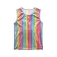 thumbnail image 2 of Girls Sequin Tank Tops Sleeveless Crewneck Sparkly Stage Performance Casual Dance Vests for Kids Size 110, 2 of 5