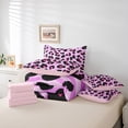 thumbnail image 6 of Manfei Wild Cheetah Pattern 7pcs Bedding Comforter Set,Woodland Animal Queen Sets,Pink Zebra Striped Queen Sheet For Teens Girls,Super Cozy Room Decor Reversible, 6 of 8