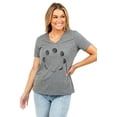 thumbnail image 2 of Moon Phases Women's Fashion Relaxed V-Neck T-Shirt Tee Heather Grey Small, 2 of 3