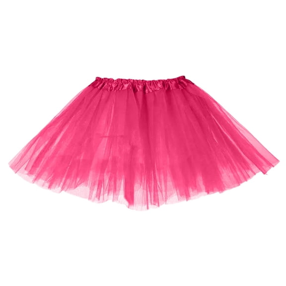 Women's Tennis Skirts Summer Elegant Ballet Skirt for Adults chiffon layered tutu with mesh overlay flowing performance practice for daily wear Pink One Size