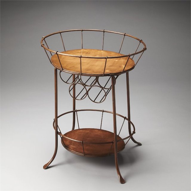 Butler Specialty Table de Stockage de Vin Metalworks en Bronze