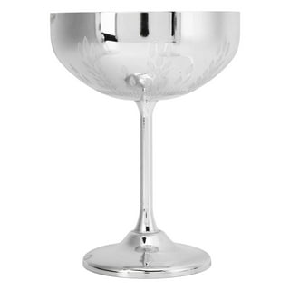 Booyoo Stainless Steel Wine Glass 500ml Single-layer Unbreakable Stemmed  Cocktail Goblet, Sanding Light 