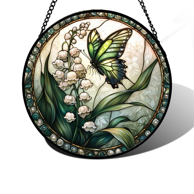 Adorno colgante DASTOLL con forma de mariposa de lirio de los valles, 16 cm