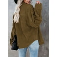 thumbnail image 4 of Women Corduroy Shirts Jacket Shacket Casual Button Down Long Sleeve Oversized Tops Plus Size, 4 of 4