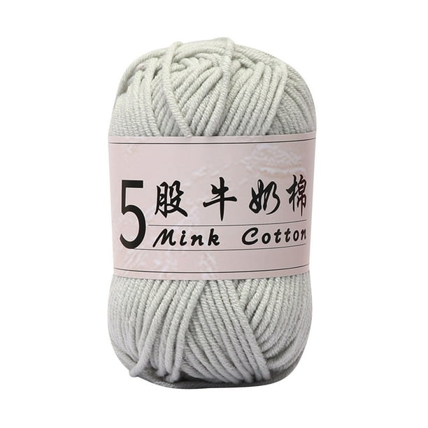 Yhmxh 5 hebras de hilo de algodón de leche para tejer muñecas a crochet, hilo de punto DIY para suéteres de bebé, ovillo de lana