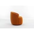 thumbnail image 5 of Hassch Teddy Fabric Swivel Barrel Chair in Caramel, Upholstered Modern Accent Lounge Armchair with 360° Rotation Metal Base, 5 of 7