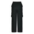 thumbnail image 6 of Uaswgudfs Women's Elastic Waist Loose-Fit Cargo Pants with Spacious Legs, Made of Durable Fabric Black M, 6 of 8