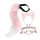 thumbnail image 5 of Conjunto de diadema con orejas, collar y cola, tocado decorativo, creativo y bonito para disfrazarse Rosa Blanco, 5 of 9