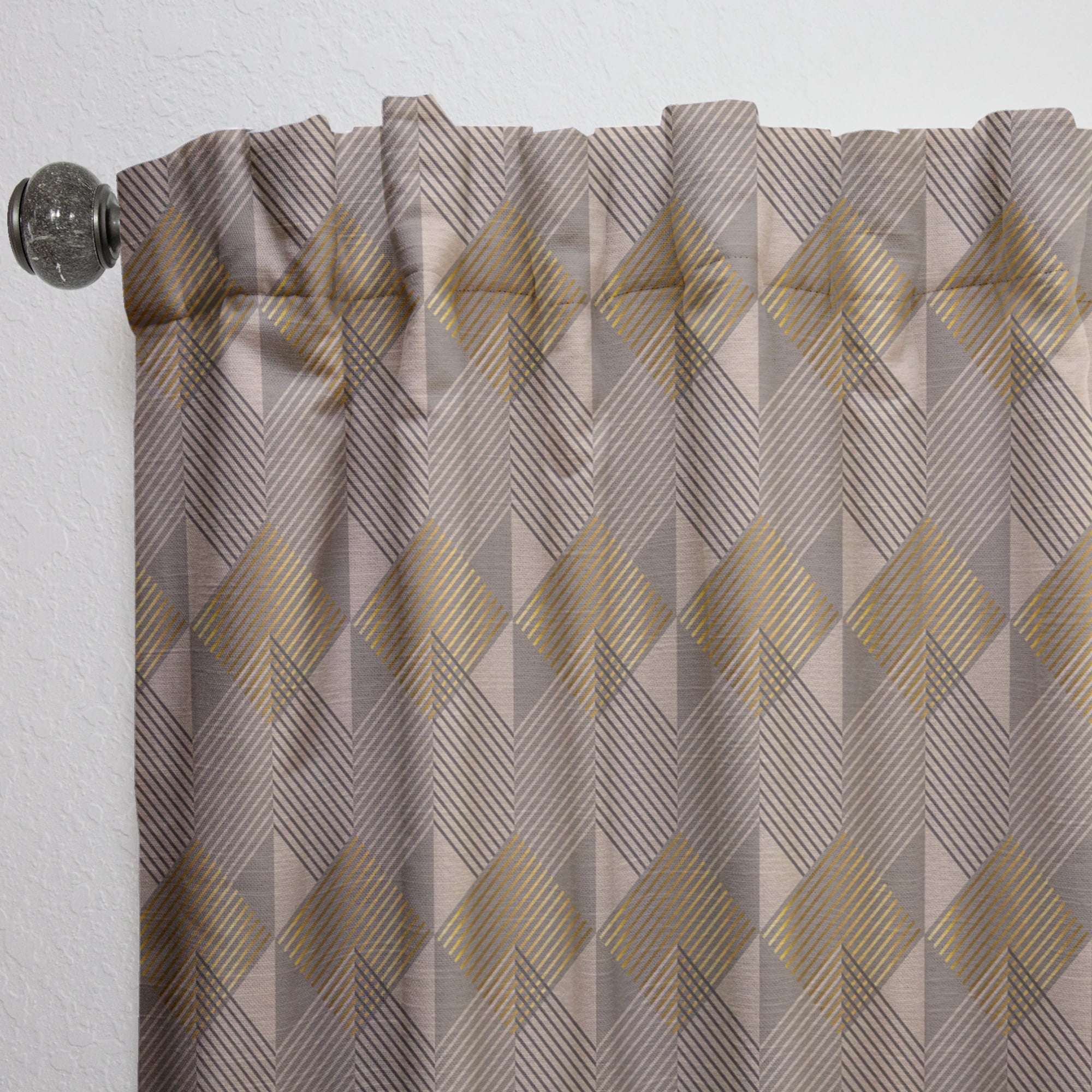 Designart 'Square Retro Design VI' Mid-Century Modern Curtain Panel